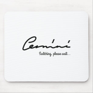 Gemini Quirky T-shirt. Sticker Muismat