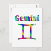 Gemini Rainbow Briefkaart (Voorkant / Achterkant)