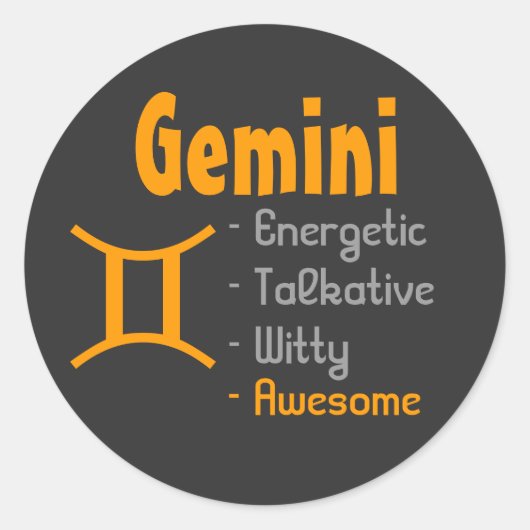 Gemini Ronde Sticker (Voorkant)