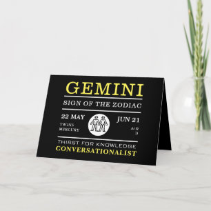 Gemini Sign of the Zodiac, Astrological Kaart