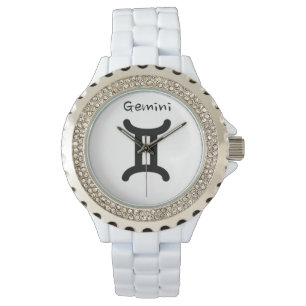 Gemini Sign of the Zodiac. Dames kijken. Horloge