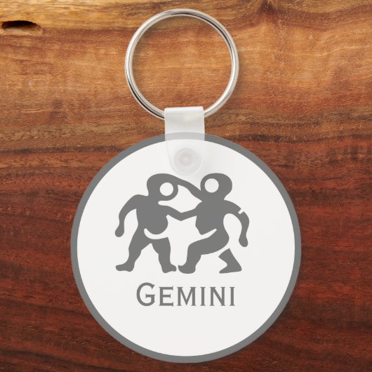Gemini Sign of the Zodiac Design Sleutelhanger (Achterkant)