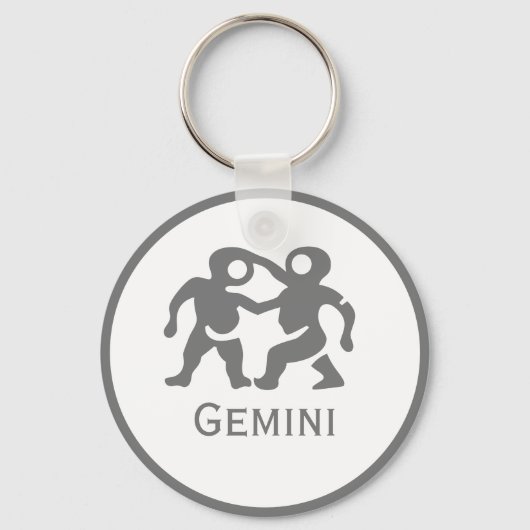 Gemini Sign of the Zodiac Design Sleutelhanger (Achterkant)
