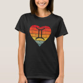 Gemini Sign Retro Sunset Heart Zodiac Symbol Astro T-shirt (Voorkant)