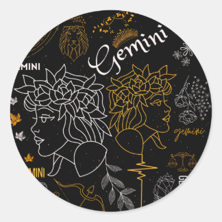 Gemini Sign Zodiac Horoscope Design Ronde Sticker