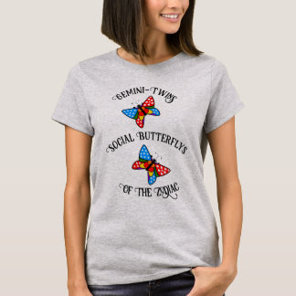 Gemini sociale vlinder t-shirt