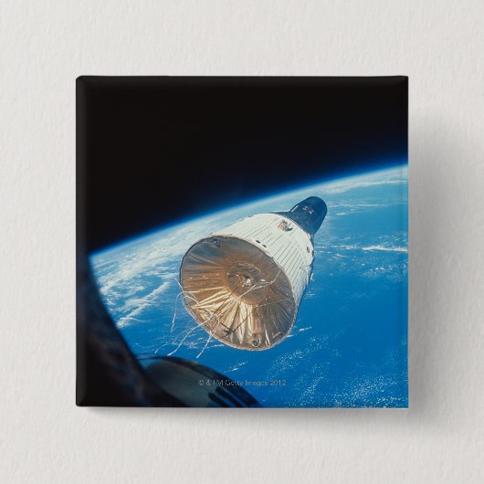 Gemini Space Capsule Vierkante Button 5,1 Cm (Voorkant)