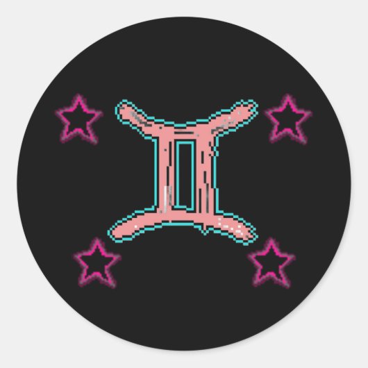GEMINI-sterren Ronde Sticker (Voorkant)