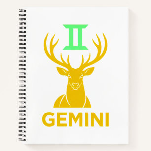 Gemini Sterrenbeeld Minimalistische Gouden Hert Notitieboek