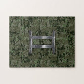 Gemini Sterrenbeeld op groene digitale camouflage Legpuzzel (Horizontaal)
