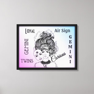 Gemini Sterrenbeeld Symbool n Teken Ingelijst Ing Canvas Afdruk