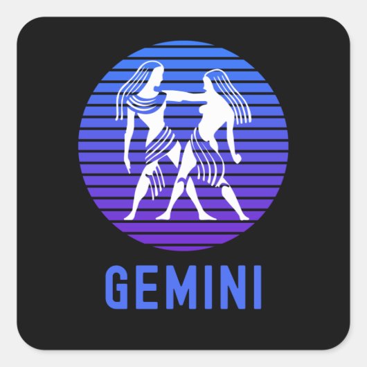 Gemini sterrenbeeld symbool vierkante sticker (Voorkant)