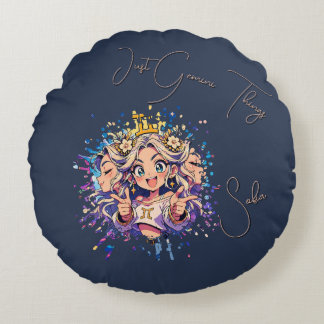 Gemini Sweet 16 Round Name Pillow Rond Kussen
