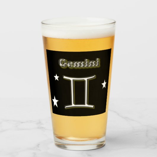 Gemini-symbool glas (Voorkant gevuld)
