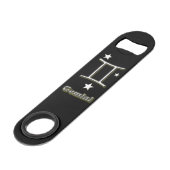 Gemini-symbool Speed Flessenopener (Achterkant Gekanteld)