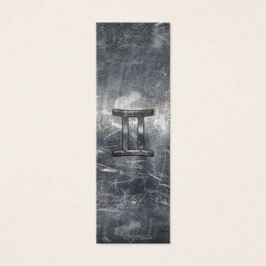 Gemini tekent zich aan in Distress Sver Steel Styl Mini Visitekaartjes (Voorkant)