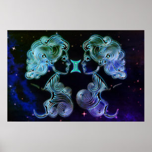 gemini the twins zodiac poster