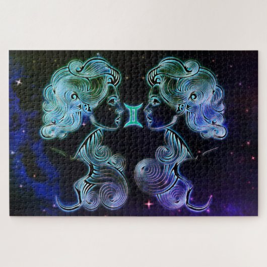 gemini the twins zodiac puzzel legpuzzel (Horizontaal)