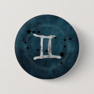 Gemini the Twins zodiac sign constellation sterren Ronde Button 5,7 Cm