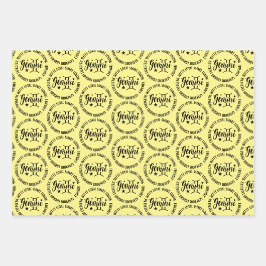 Gemini Trait Wrapping Paper Flat Sheet Set van 3 (Voorkant)