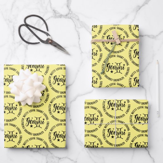 Gemini Trait Wrapping Paper Flat Sheet Set van 3 (Voorkant)