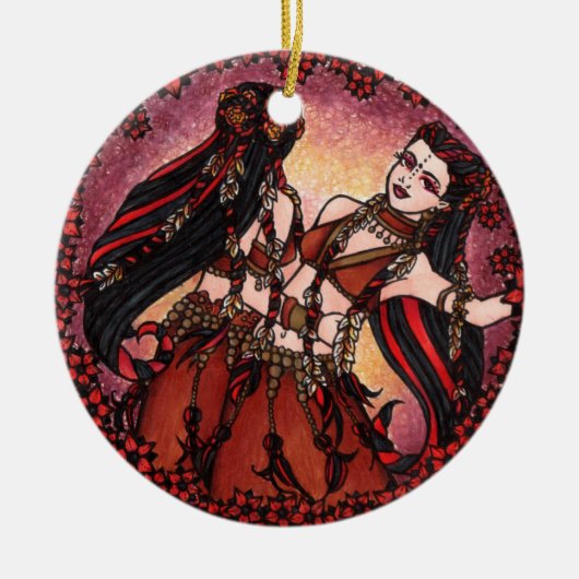 Gemini Tribal Belly Dance Keramisch Ornament (Voorkant)