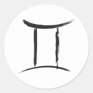 GEMINI Tweelingen Dualiteit Sterrenbeeld Mei Juni Ronde Sticker