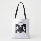 Gemini Twins Black and White Canvas tas (Voorkant)