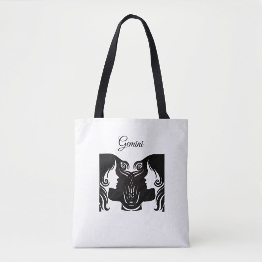 Gemini Twins Black and White Canvas tas (Voorkant)