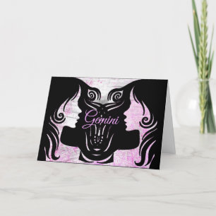 Gemini Twins Horoscope Happy Birthday Card Kaart