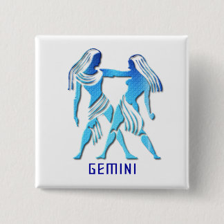 Gemini Twins Pin Vierkante Button 5,1 Cm