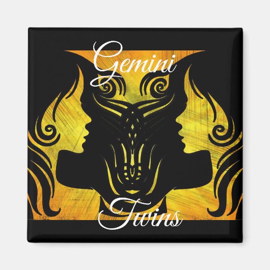 Gemini Twins Zodiac Horoscope Sign Magnet Magneet (Voorkant)