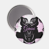 Gemini Twins Zodiac Horoscope Sign Magnet Magneet (Voorkant / Achterkant)
