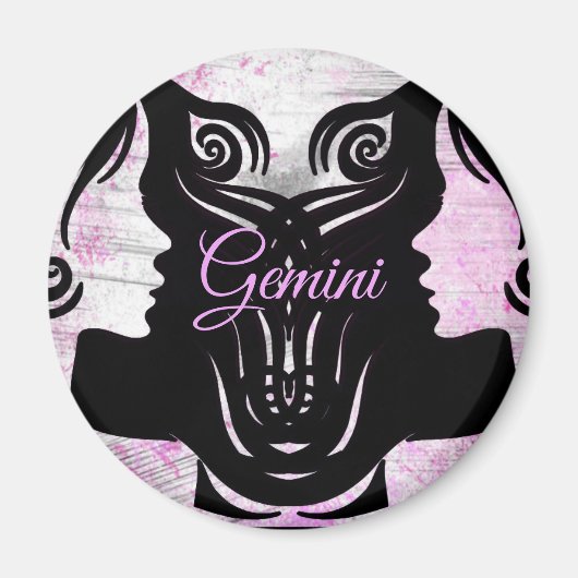 Gemini Twins Zodiac Horoscope Sign Magnet Magneet (Voorkant)
