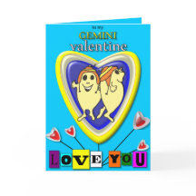 Gemini Valentijn/Zodiac Card.