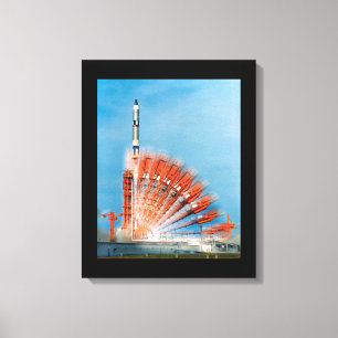 Gemini X Rocket Launch Time Lapse Foto Poste Canvas Afdruk