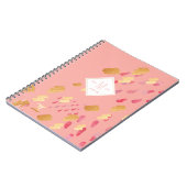 Gemini Zodiac Abstract Roze Roze & Gold Notebook Notitieboek (Linkerzijde)