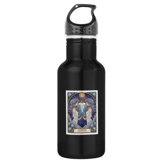 Gemini Zodiac Artisan Water Bottle Waterfles (Voorkant)