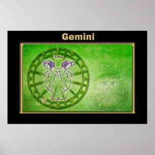 Gemini Zodiac Astrology-ontwerp Poster