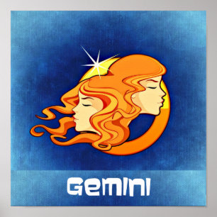 Gemini Zodiac Astrology Symbol Poster