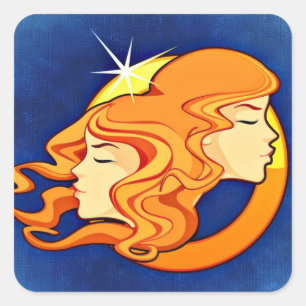 Gemini Zodiac Astrology Symbol Vierkante Sticker