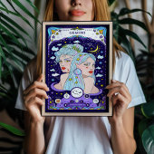 Gemini Zodiac Blue Poster - Versatile et Airy
