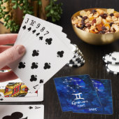 Gemini Zodiac Constellation Blue Galaxy Monogram Pokerkaarten (Insitu)