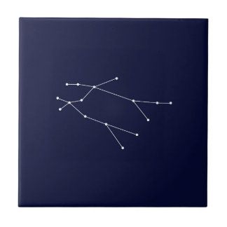 Gemini Zodiac Constellation Dark Blue Tegeltje