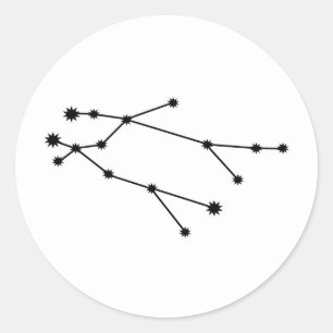Gemini Zodiac Constellation Modern Minimum Ronde Sticker