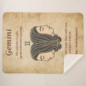 Gemini Zodiac Design w/ Curious Mind Affirmations Sherpa Deken (Voorkant (horizontaal))