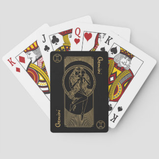 Gemini Zodiac Gold en Black Design Pokerkaarten