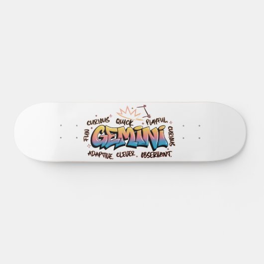 Gemini Zodiac Graffiti Skateboard (Horizontaal)