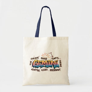 Gemini Zodiac Graffiti Tote Bag