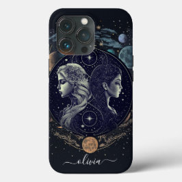 Gemini zodiac Hoesje-Mate iPhone case: zwart en go iPhone 13 Pro Hoesje